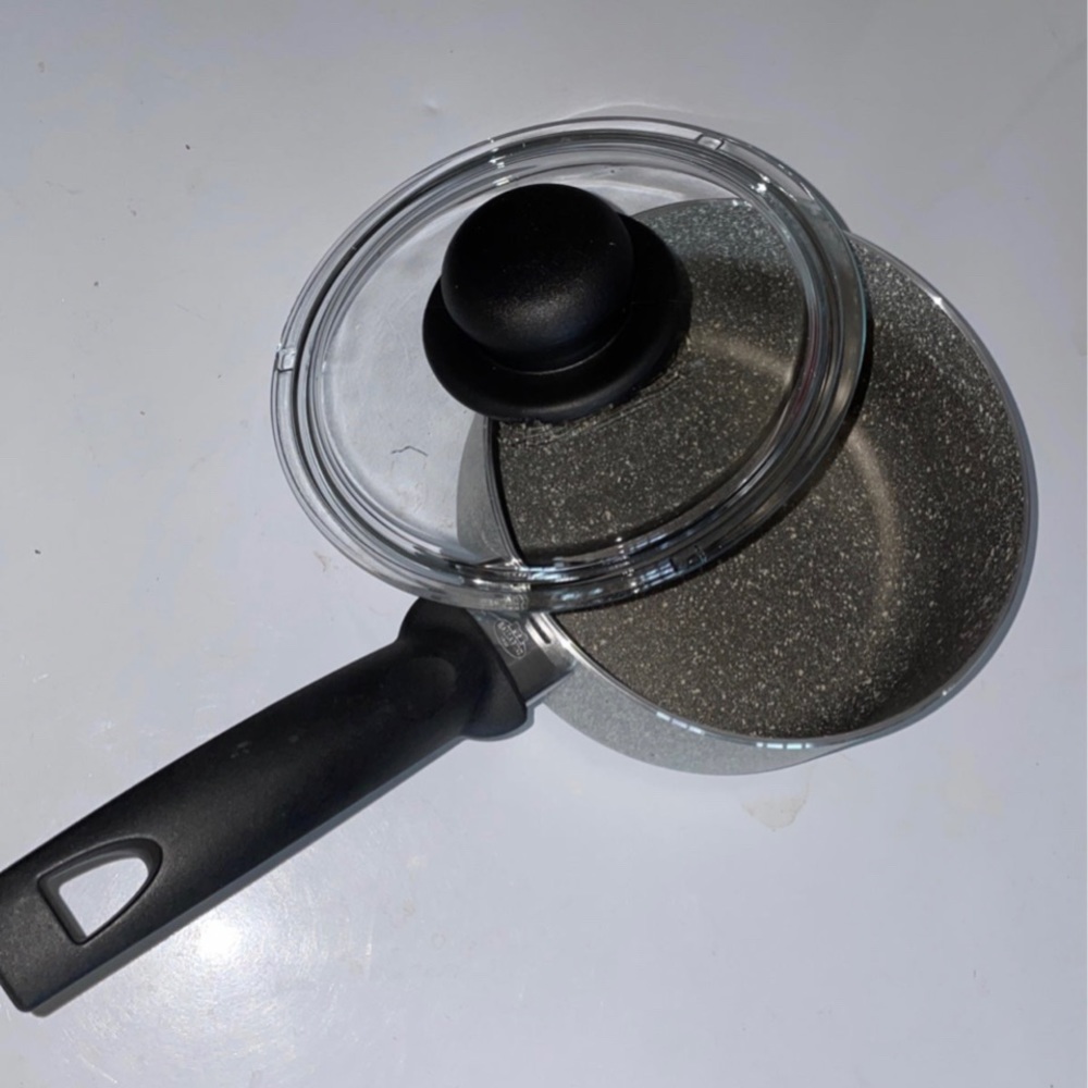 BN Ballerina 1.5 qt non stick handle sauce pan with attractive heavy glass lid